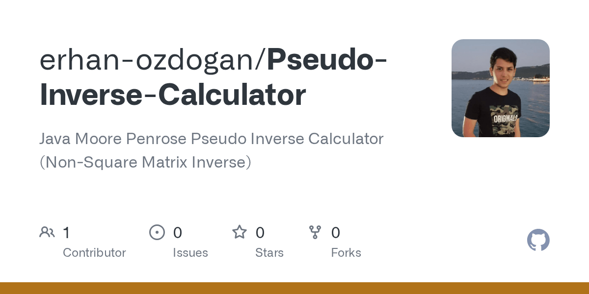 GitHub erhanozdogan/PseudoInverseCalculator Java Moore Penrose
