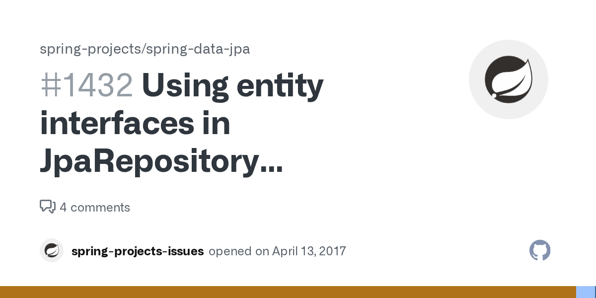 Using entity interfaces in JpaRepository interfaces causes "java.lang