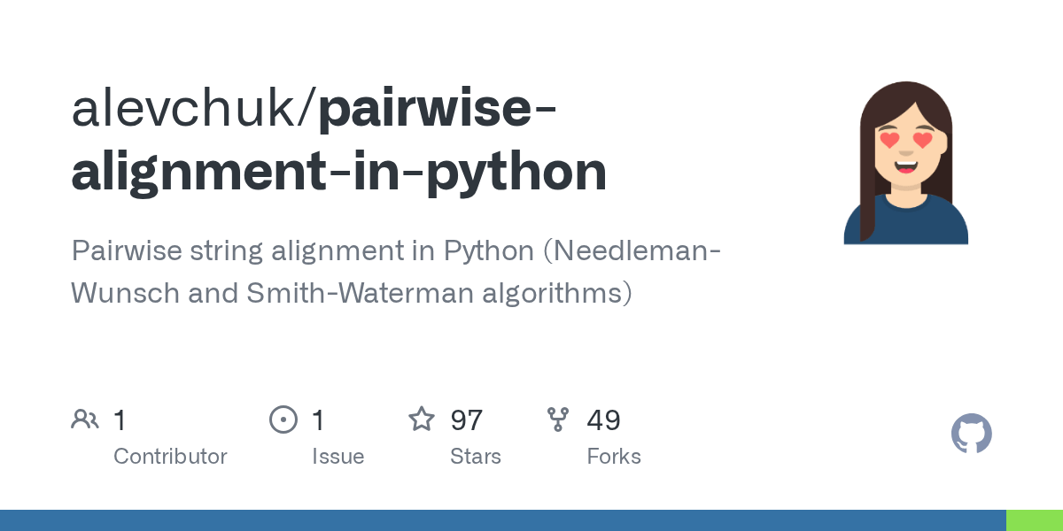 GitHub alevchuk/pairwisealignmentinpython Pairwise string