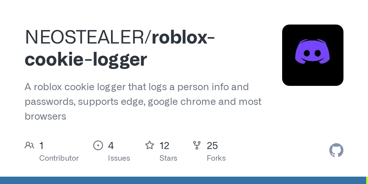 GitHub NEOSTEALER/robloxcookielogger A roblox cookie logger that