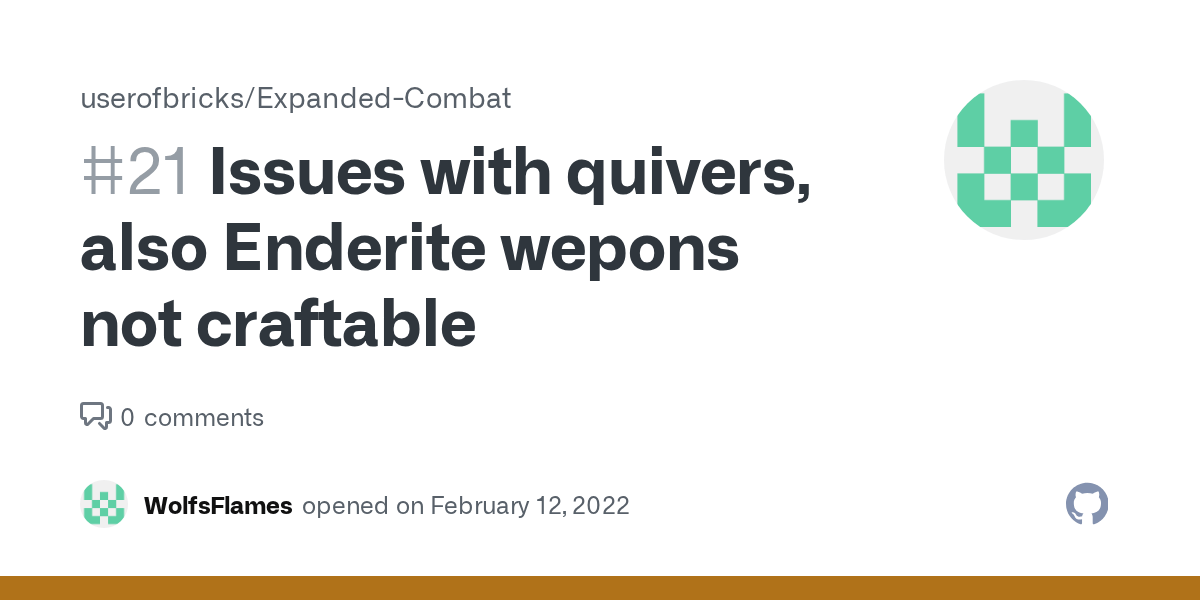 Issues with quivers, also Enderite wepons not craftable · Issue 21