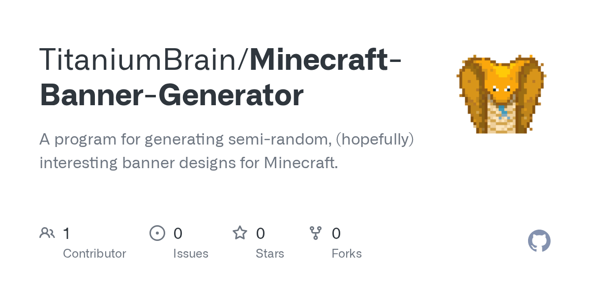 GitHub TitaniumBrain/MinecraftBannerGenerator A program for