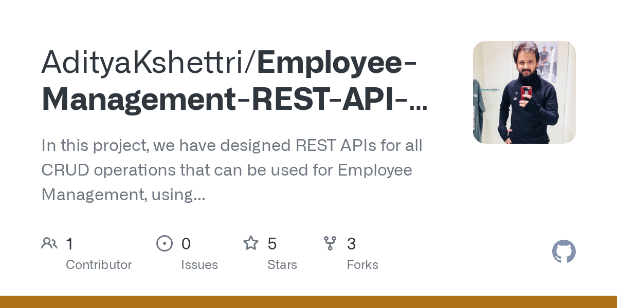 GitHub AdityaKshettri/EmployeeManagementRESTAPIusingSpringBoot