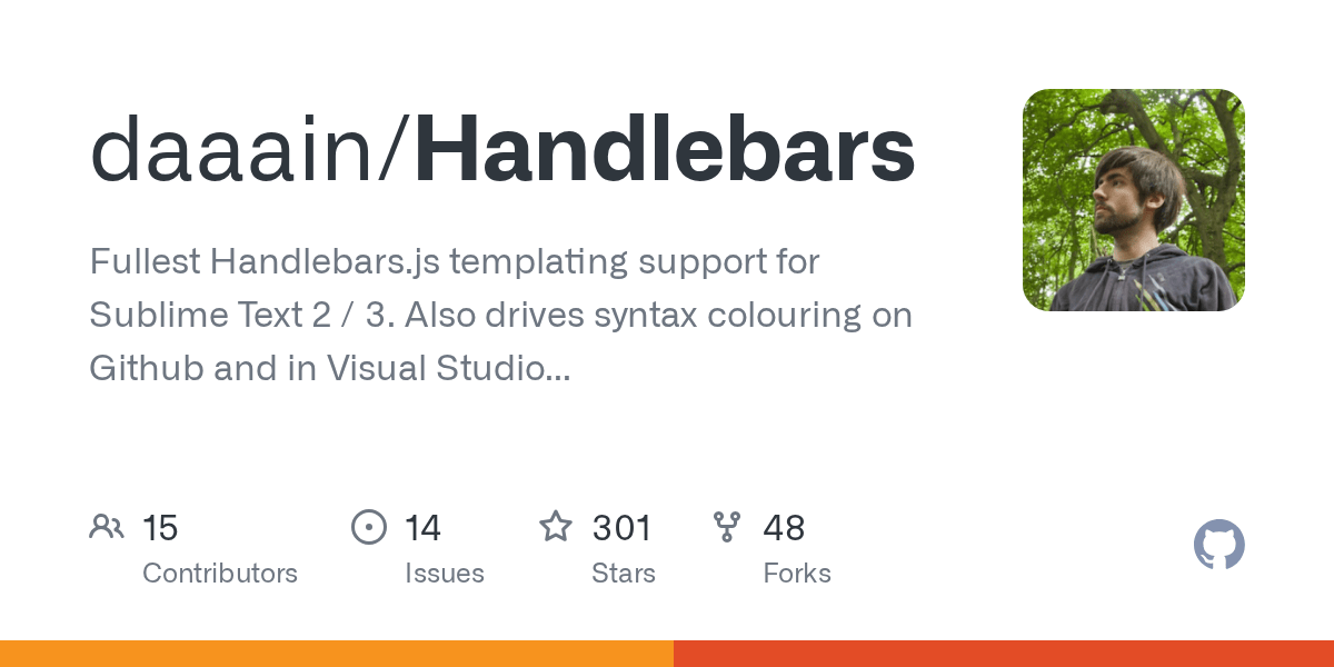 GitHub daaain/Handlebars Fullest Handlebars.js templating support