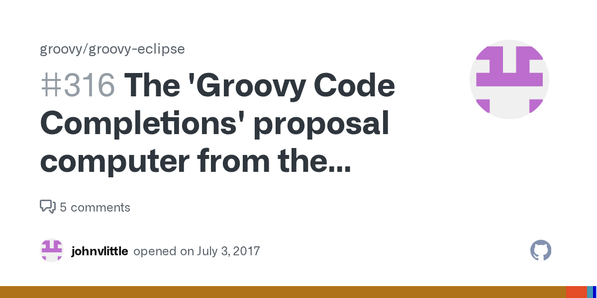 The 'Groovy Code Completions' proposal computer from the