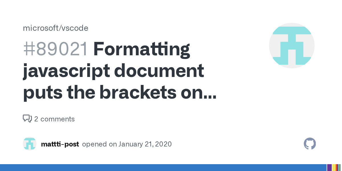 Formatting javascript document puts the brackets on new line indented
