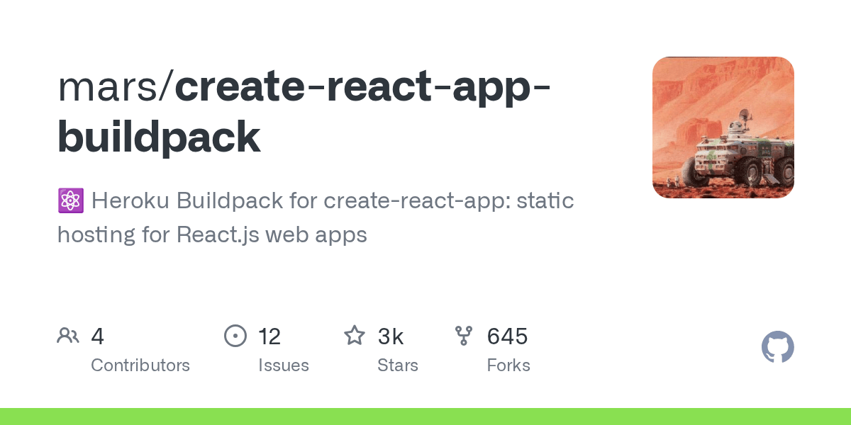 GitHub mars/createreactappbuildpack ⚛️ Heroku Buildpack for createreactapp static