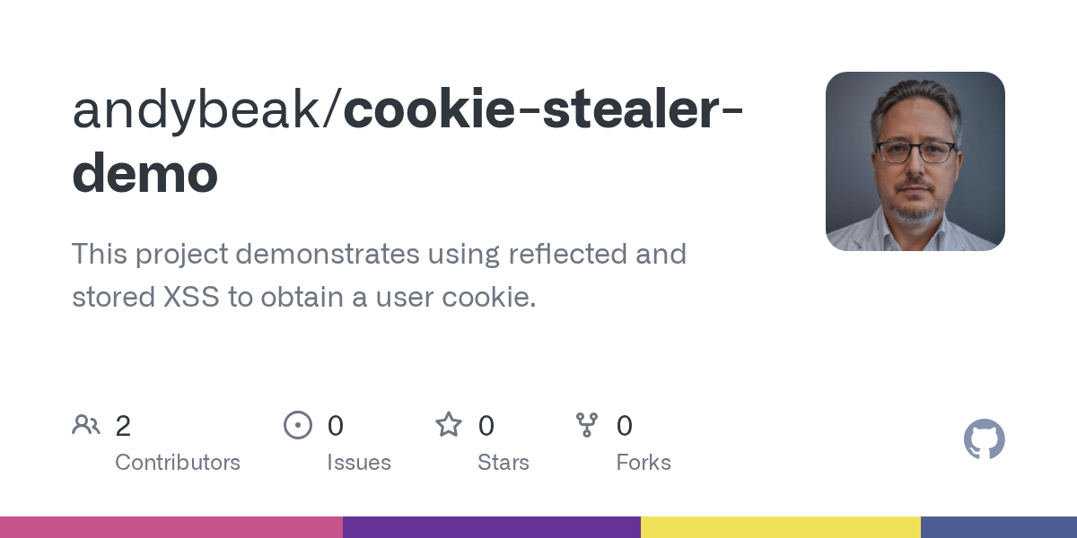 GitHub andybeak/cookiestealerdemo This project demonstrates using reflected and stored XSS