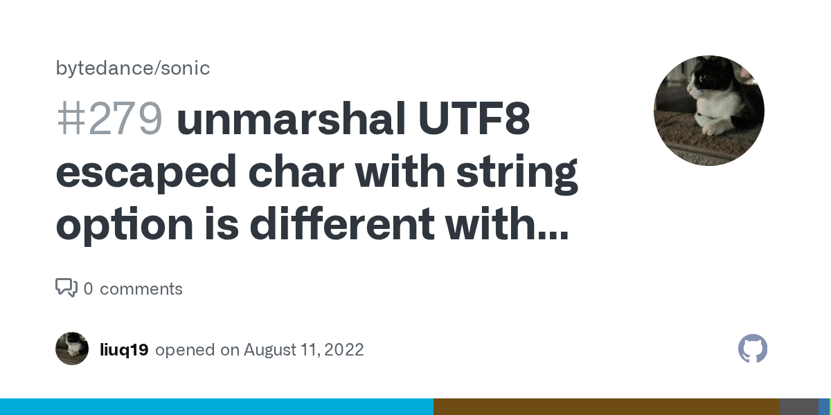 unmarshal UTF8 escaped char with string option is different with