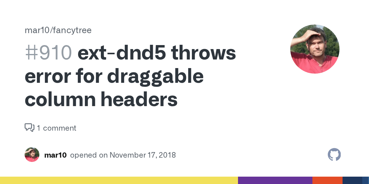 extdnd5 throws error for draggable column headers · Issue 910 · mar10/fancytree · GitHub