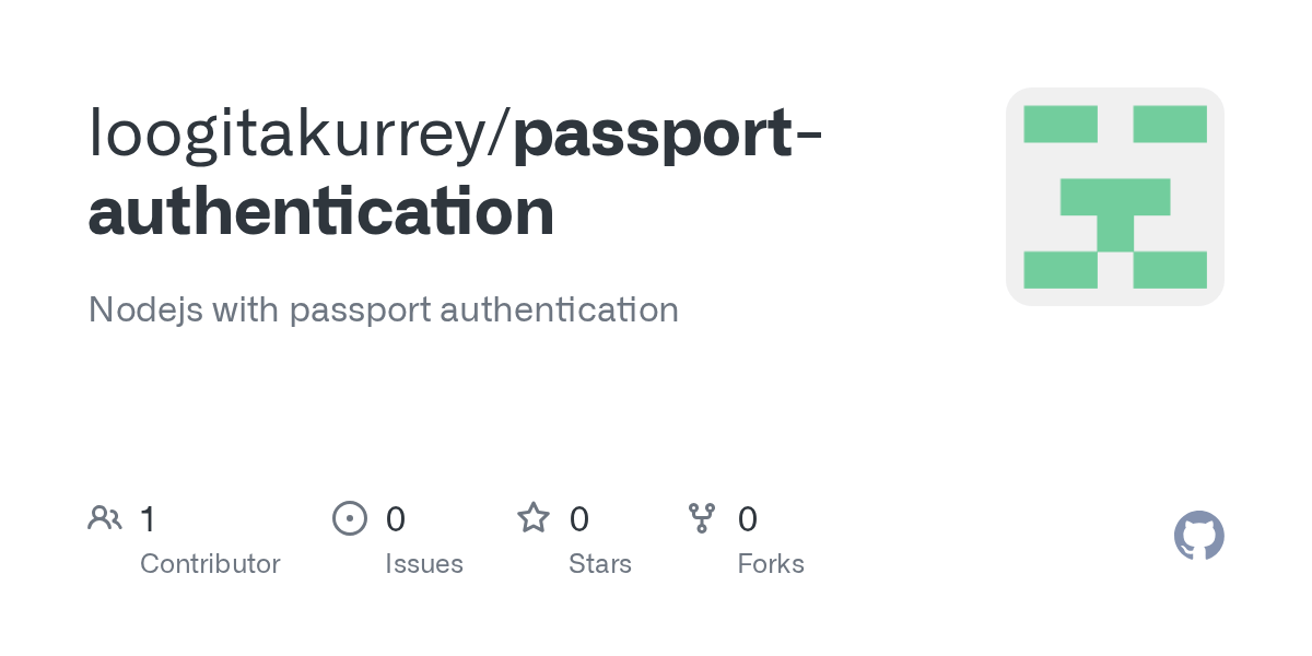 GitHub loogitakurrey/passportauthentication Nodejs with passport