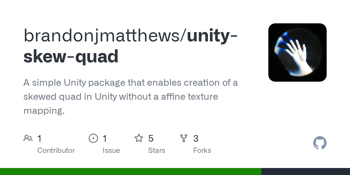 GitHub brandonjmatthews/unityskewquad A simple Unity package that