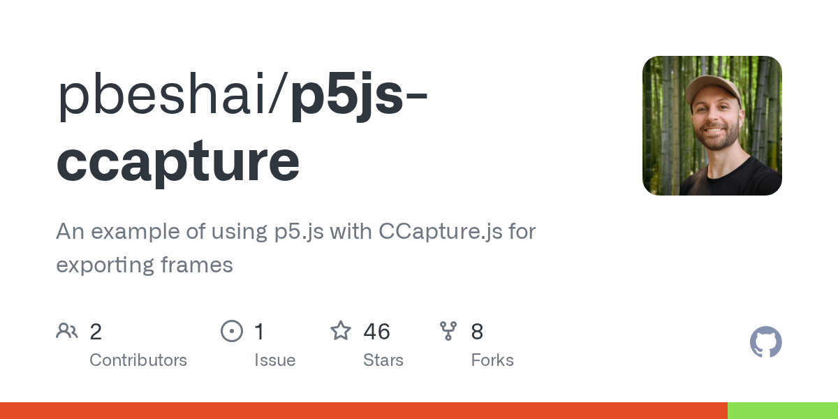 GitHub pbeshai/p5jsccapture An example of using p5.js with CCapture