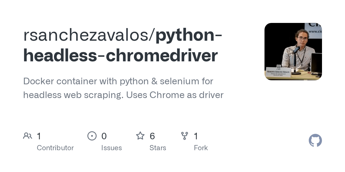 GitHub rsanchezavalos/pythonheadlesschromedriver