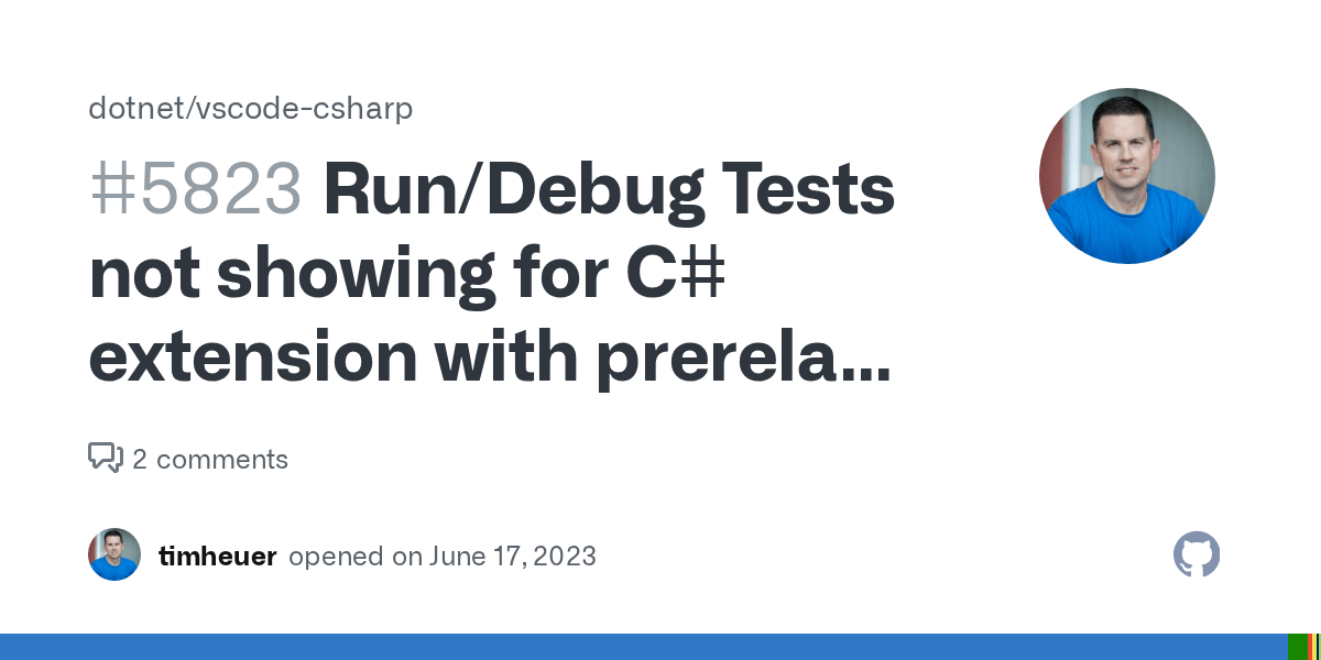 Run/Debug Tests not showing for C extension with prerelase version