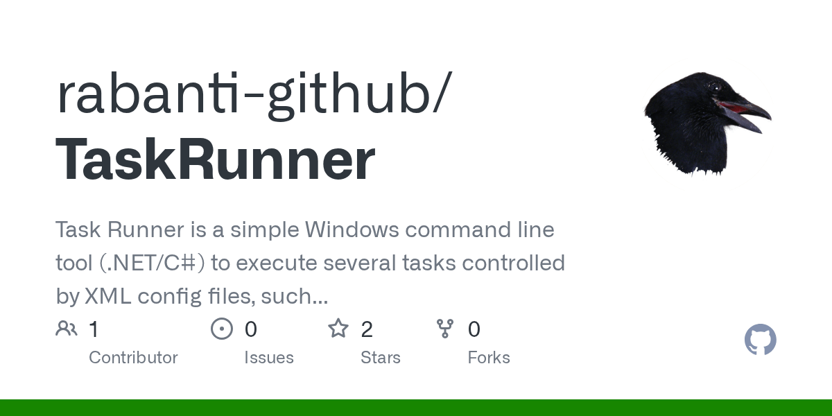 GitHub rabantigithub/TaskRunner Task Runner is a simple Windows command line tool