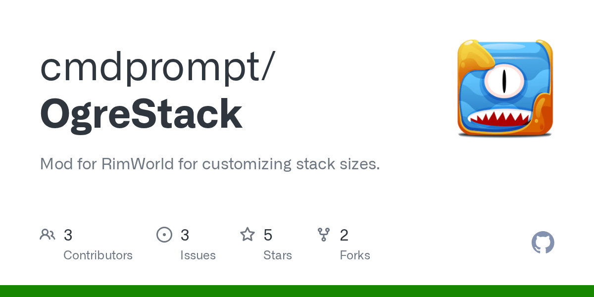 GitHub cmdprompt/OgreStack Mod for RimWorld for customizing stack sizes.