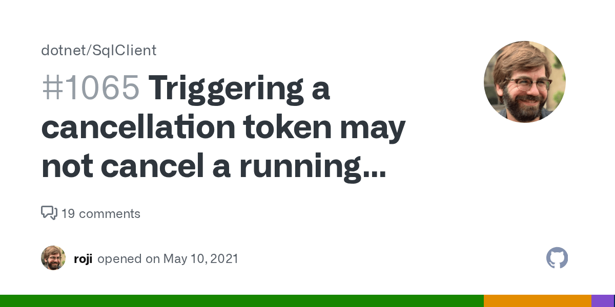 Triggering a cancellation token may not cancel a running query based on