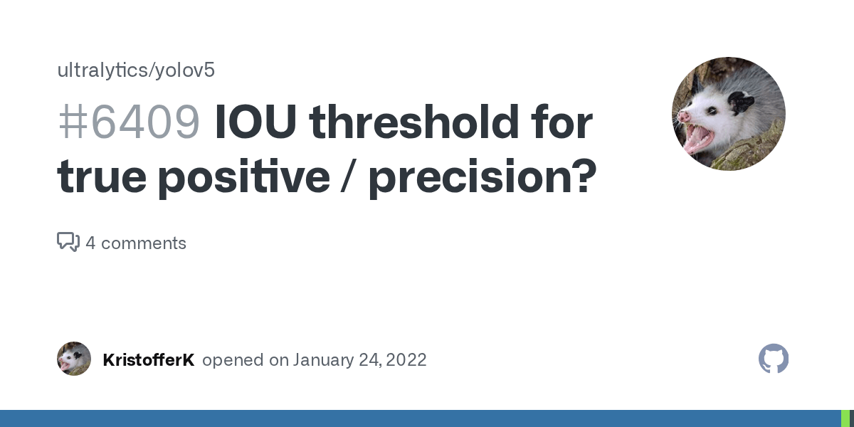 IOU threshold for true positive / precision? · Issue 6409