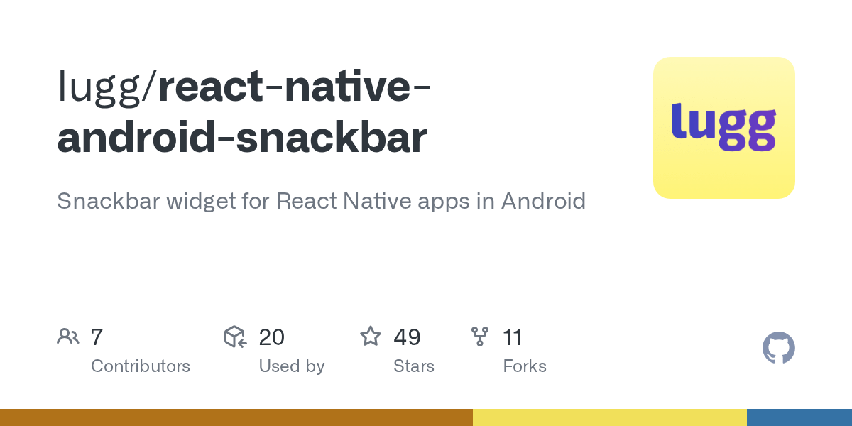 GitHub luggit/reactnativeandroidsnackbar Snackbar