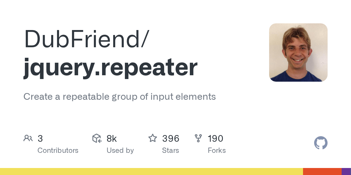 GitHub DubFriend/jquery.repeater Create a repeatable group of input