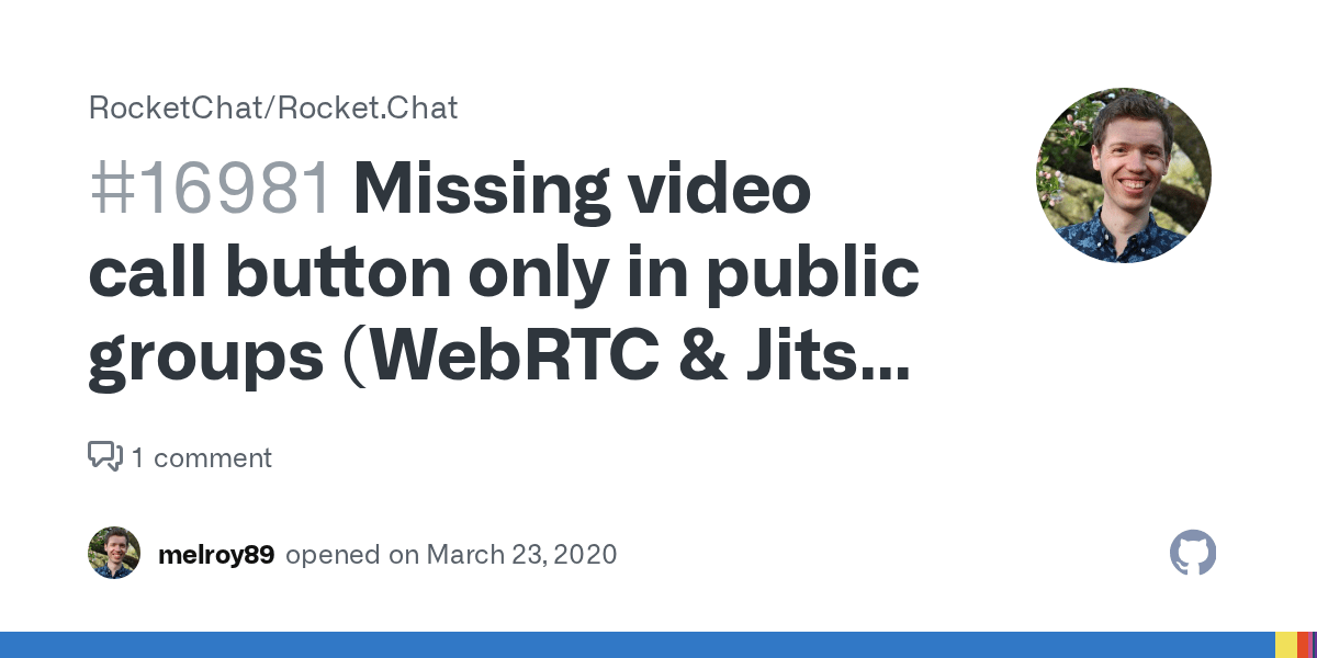 Missing video call button only in public groups (WebRTC