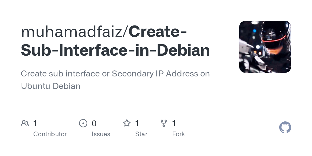 GitHub muhamadfaiz/CreateSubInterfaceinDebian Create sub interface or Secondary IP