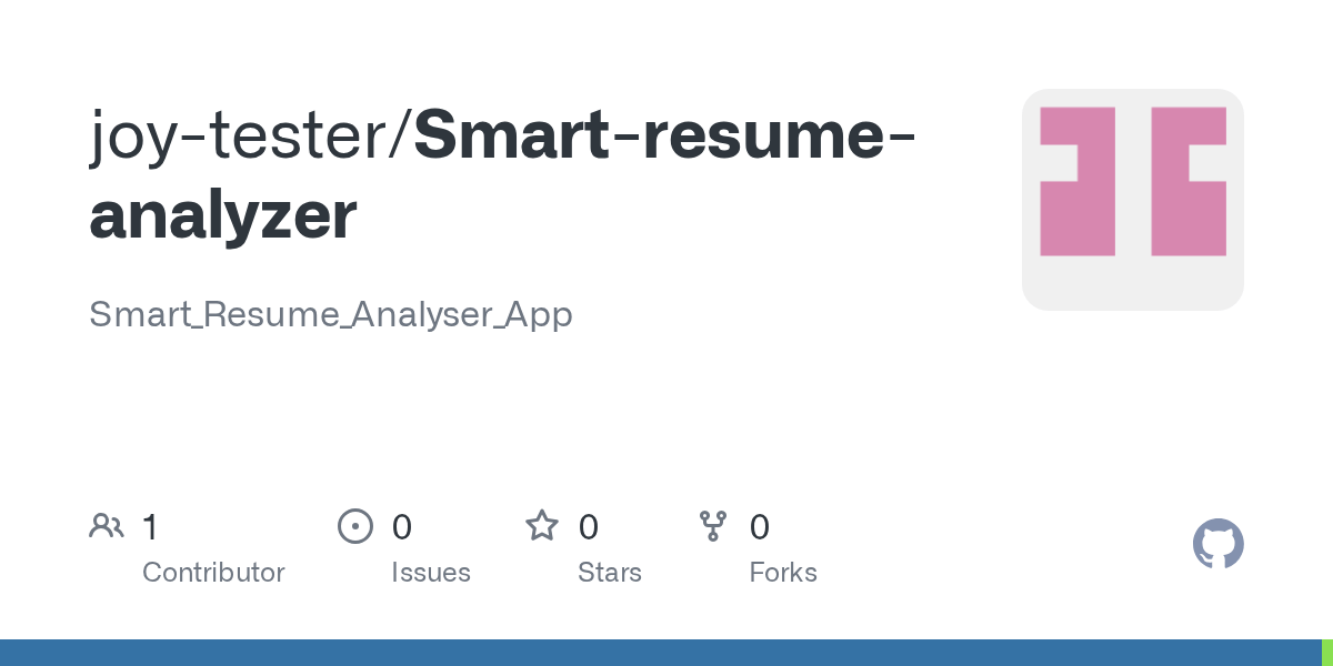 GitHub joytester/Smartresumeanalyzer Smart_Resume_Analyser_App