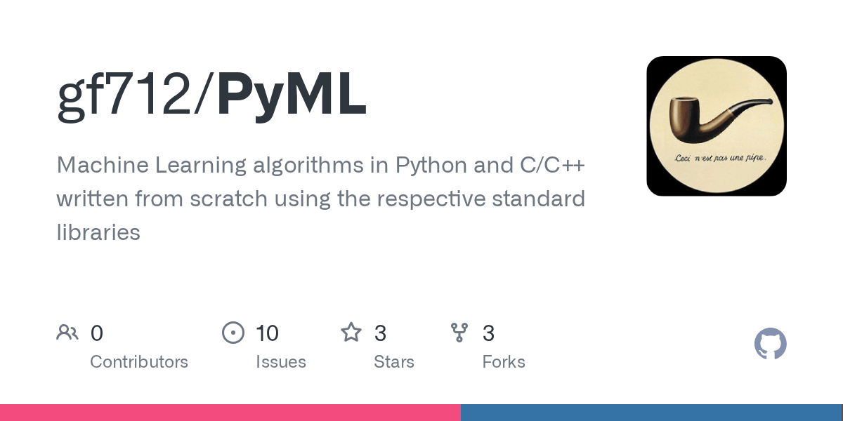 GitHub gf712/PyML Machine Learning algorithms in Python and C/C++