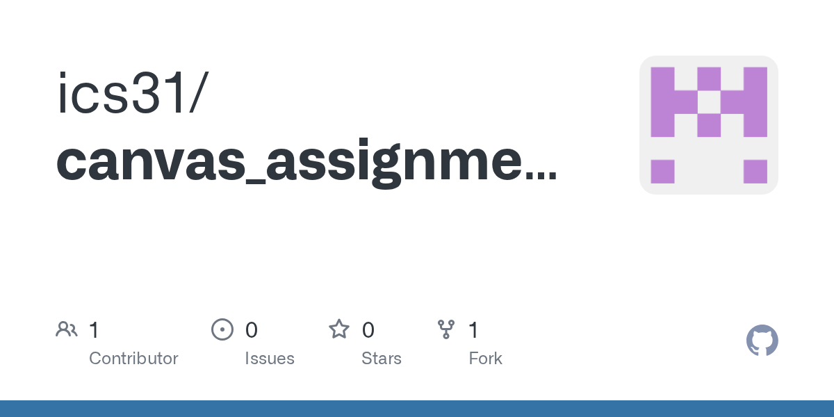 GitHub ics31/canvas_assignments