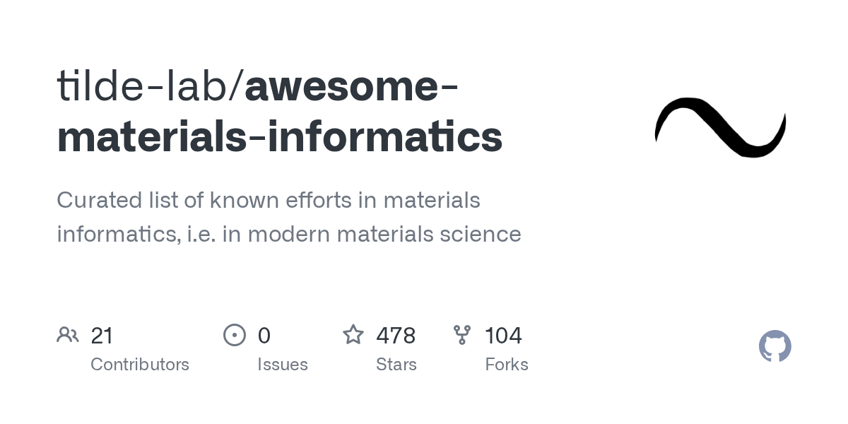 Issues · tildelab/awesomematerialsinformatics · GitHub