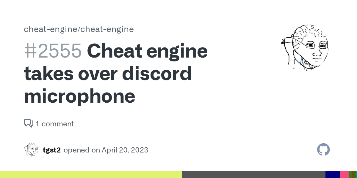 Cheat engine takes over discord microphone · Issue #2555 · cheat-engine