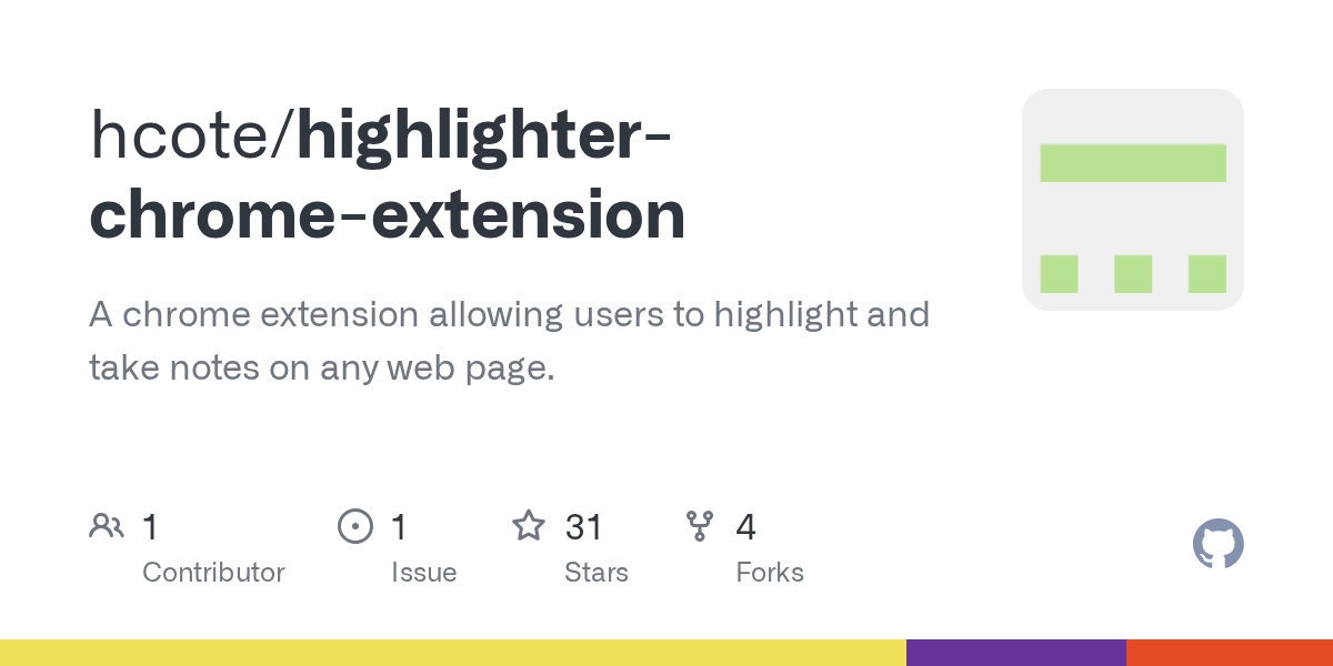GitHub hcote/highlighterchromeextension A chrome extension allowing users to highlight and