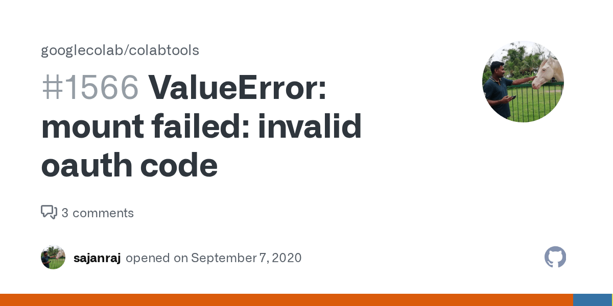 ValueError mount failed invalid oauth code · Issue 1566