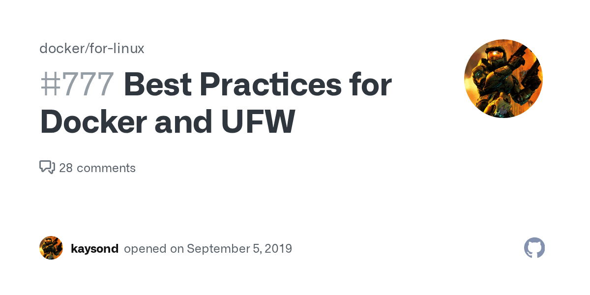 Best Practices for Docker and UFW · Issue 777 · docker/forlinux · GitHub