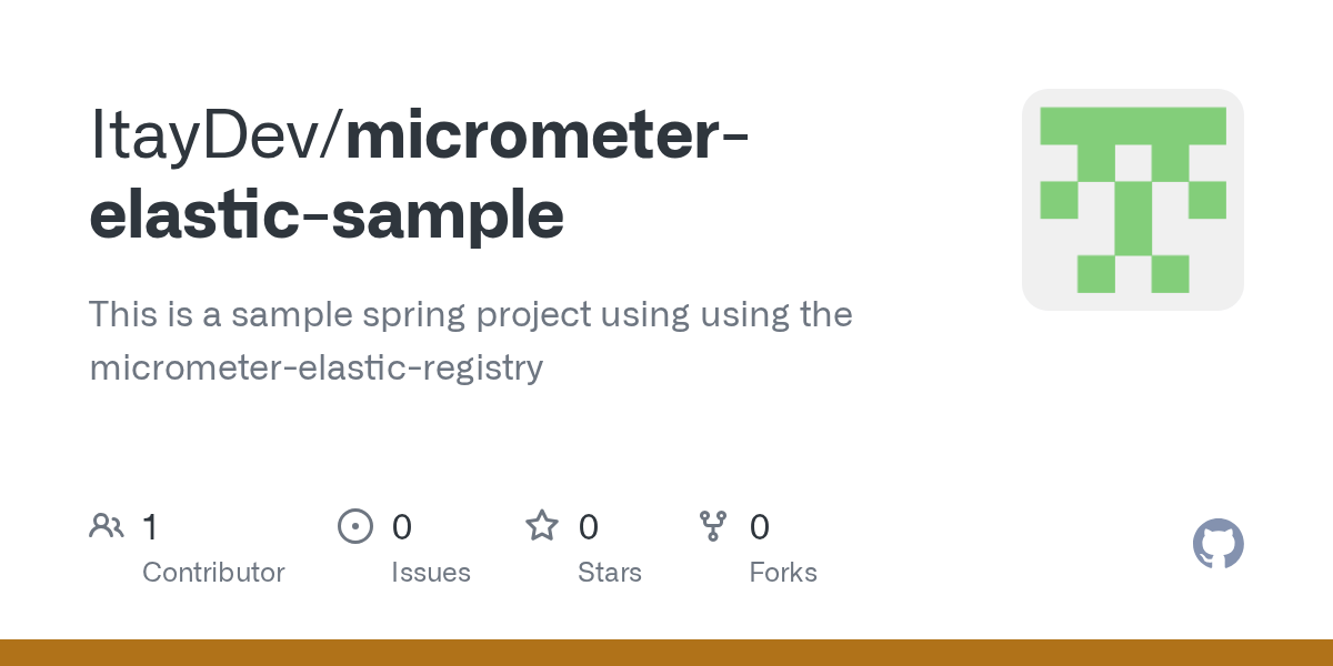 GitHub ItayDev/micrometerelasticsample This is a sample spring