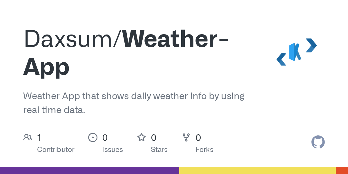 GitHub Daxsum/WeatherApp Weather App that shows daily weather info