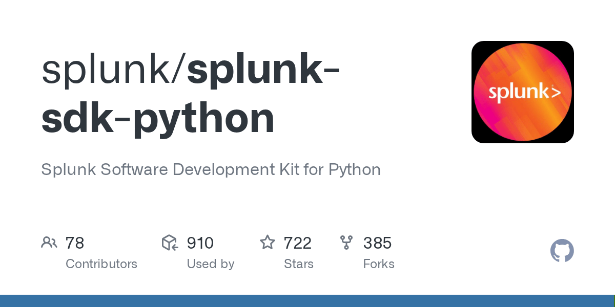GitHub splunk/splunksdkpython Splunk Software Development Kit for