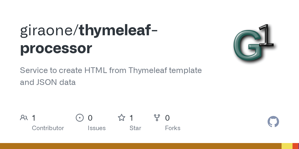 GitHub giraone/thymeleafprocessor Service to create HTML from