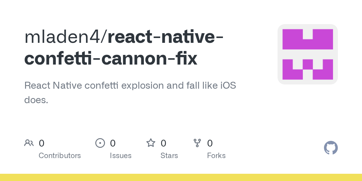 GitHub mladen4/reactnativeconfetticannonfix React Native