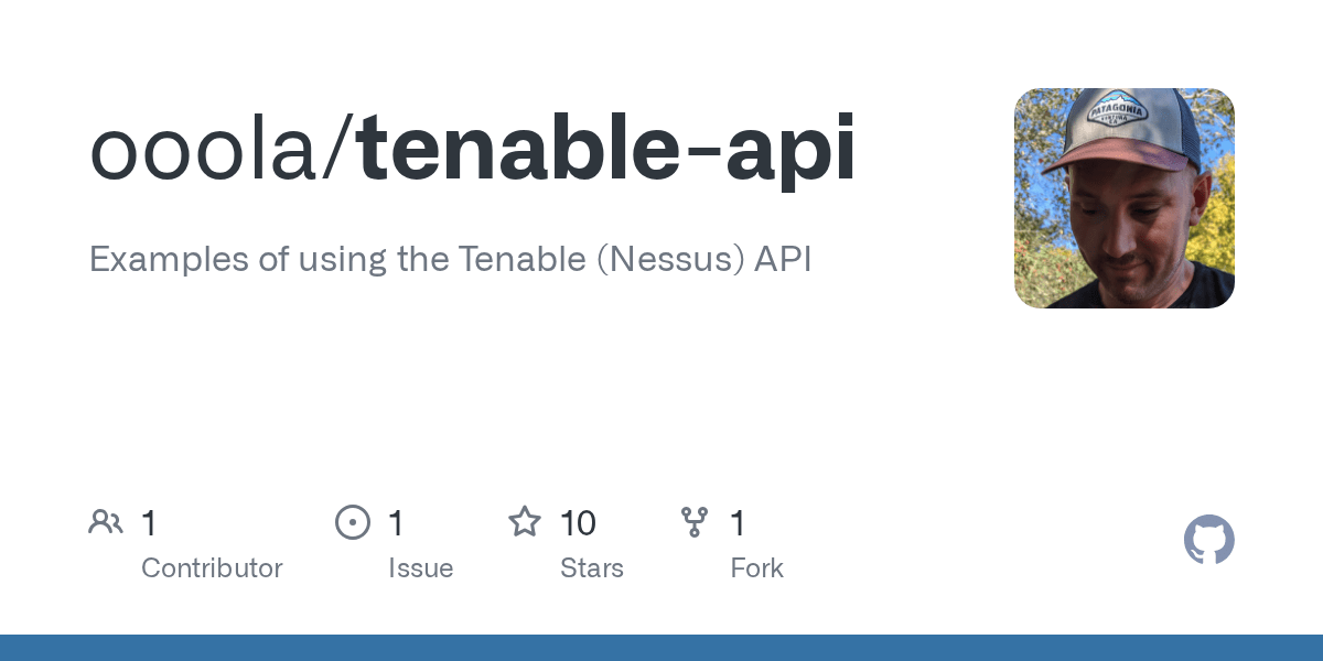 GitHub - ooola/tenable-api: Examples of using the Tenable (Nessus) API