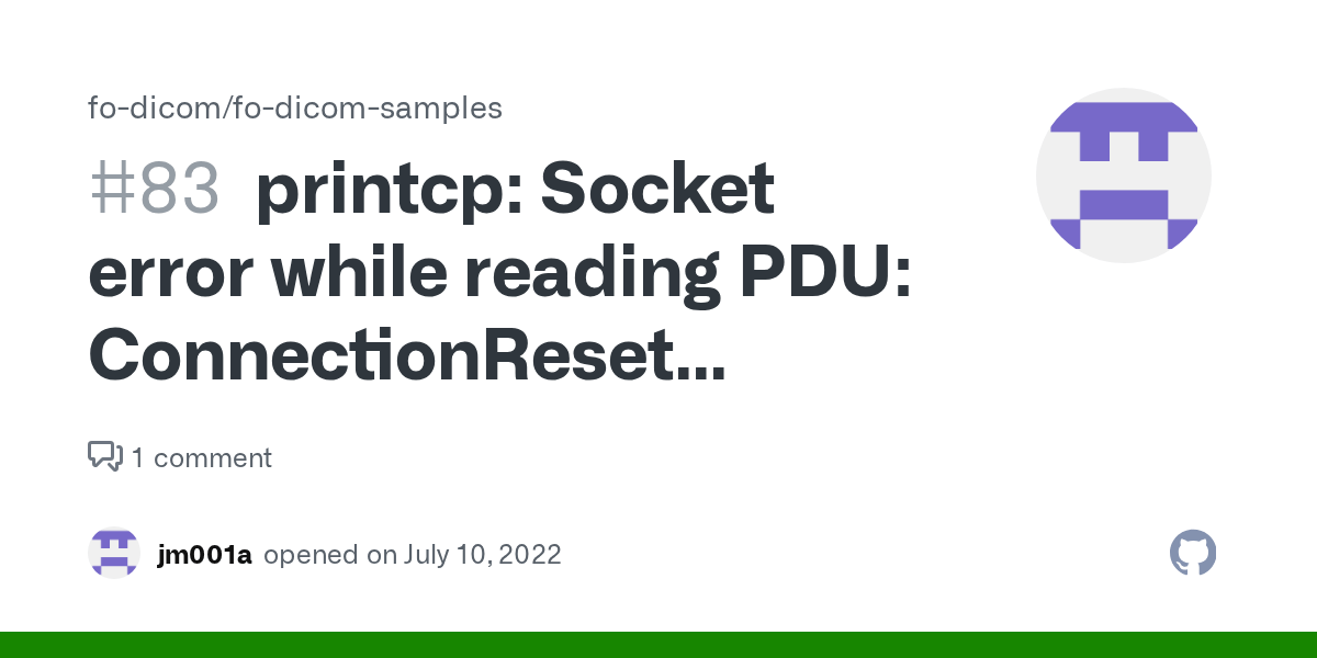 printcp Socket error while reading PDU ConnectionReset [10054