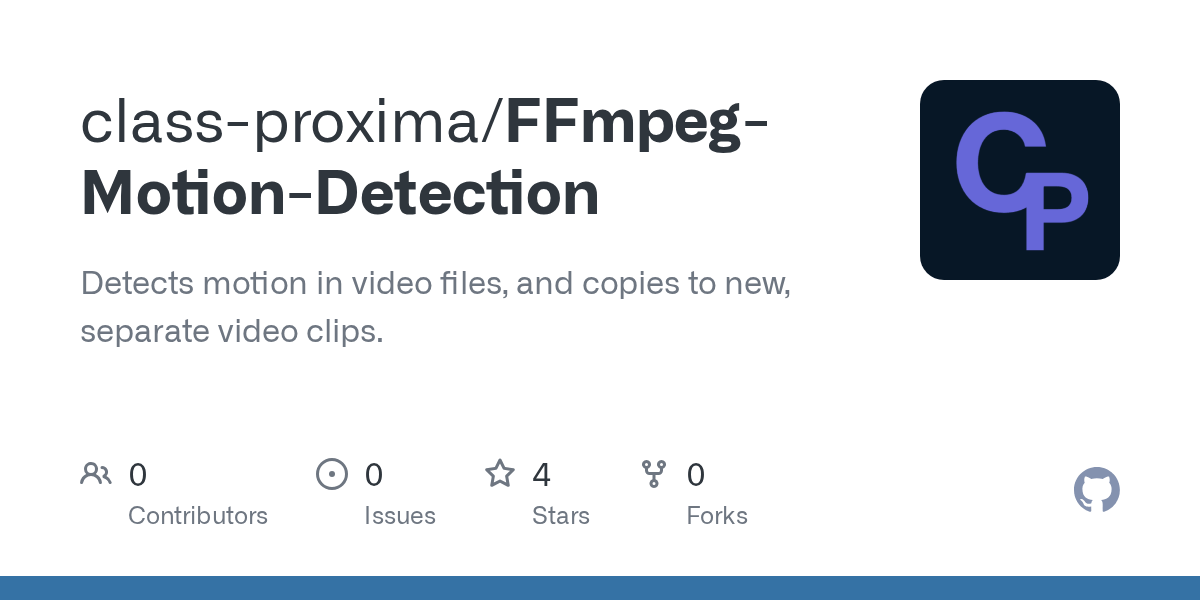 GitHub classproxima/FFmpegMotionDetection Detects motion in video