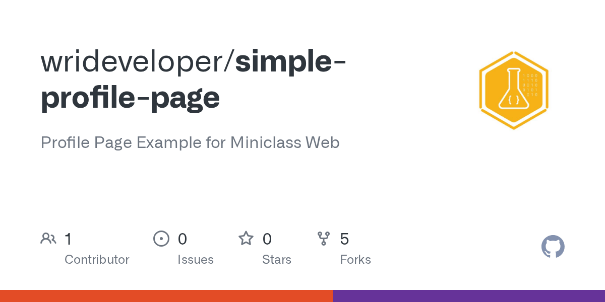 GitHub wrideveloper/simpleprofilepage Profile Page Example for