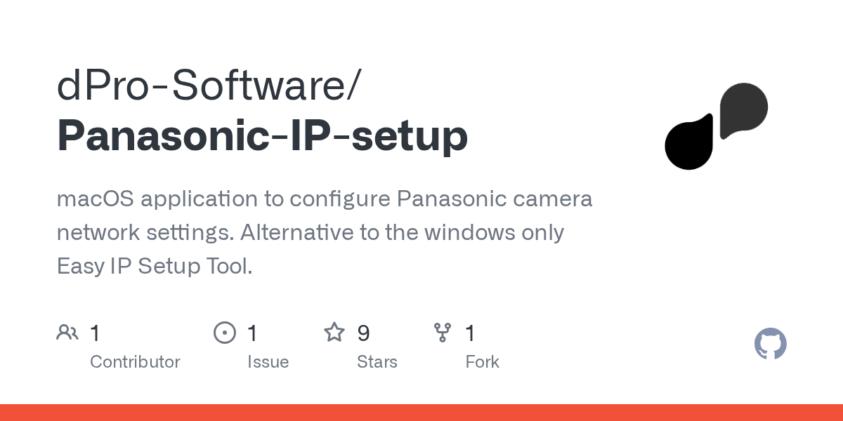 GitHub dProSoftware/PanasonicIPsetup macOS application to
