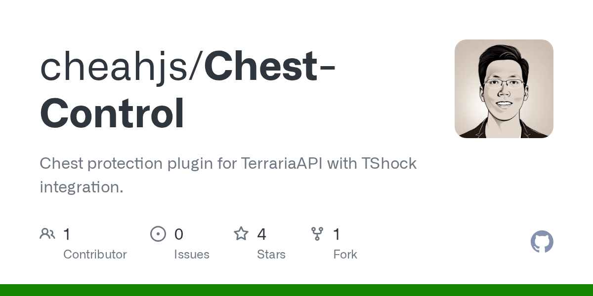 GitHub cheahjs/ChestControl Chest protection plugin for TerrariaAPI