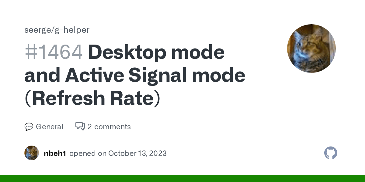 Desktop mode and Active Signal mode (Refresh Rate) · seerge ghelper