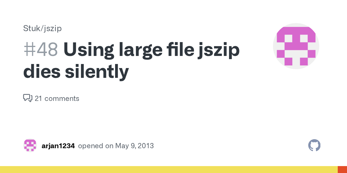 Using large file jszip dies silently · Issue 48 · Stuk/jszip · GitHub