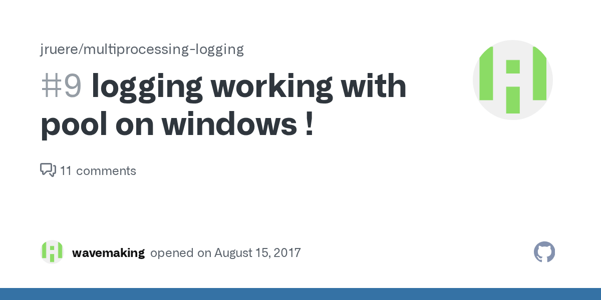 logging working with pool on windows ! · Issue 9 · jruere