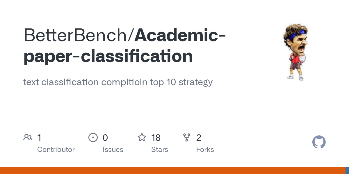 GitHub BetterBench/Academicpaperclassification text classification